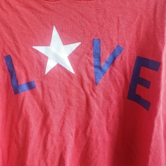 New Sundry Anthro Love Star Print Red Hoodie Pullover Sweatshirt NWT 2/Medium - Picture 5 of 10